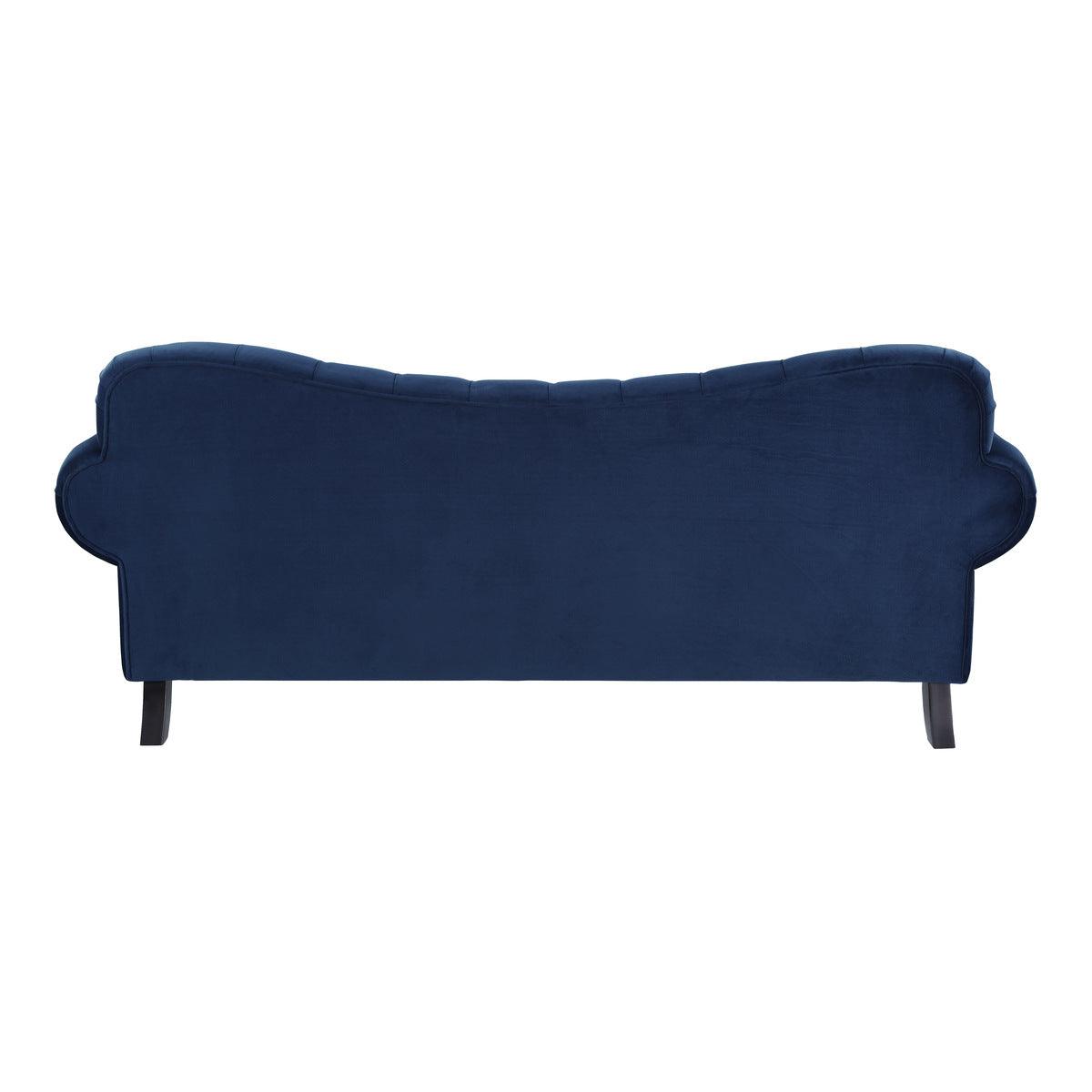 Rosalie Navy Blue Velvet Tufted Sofa back detail