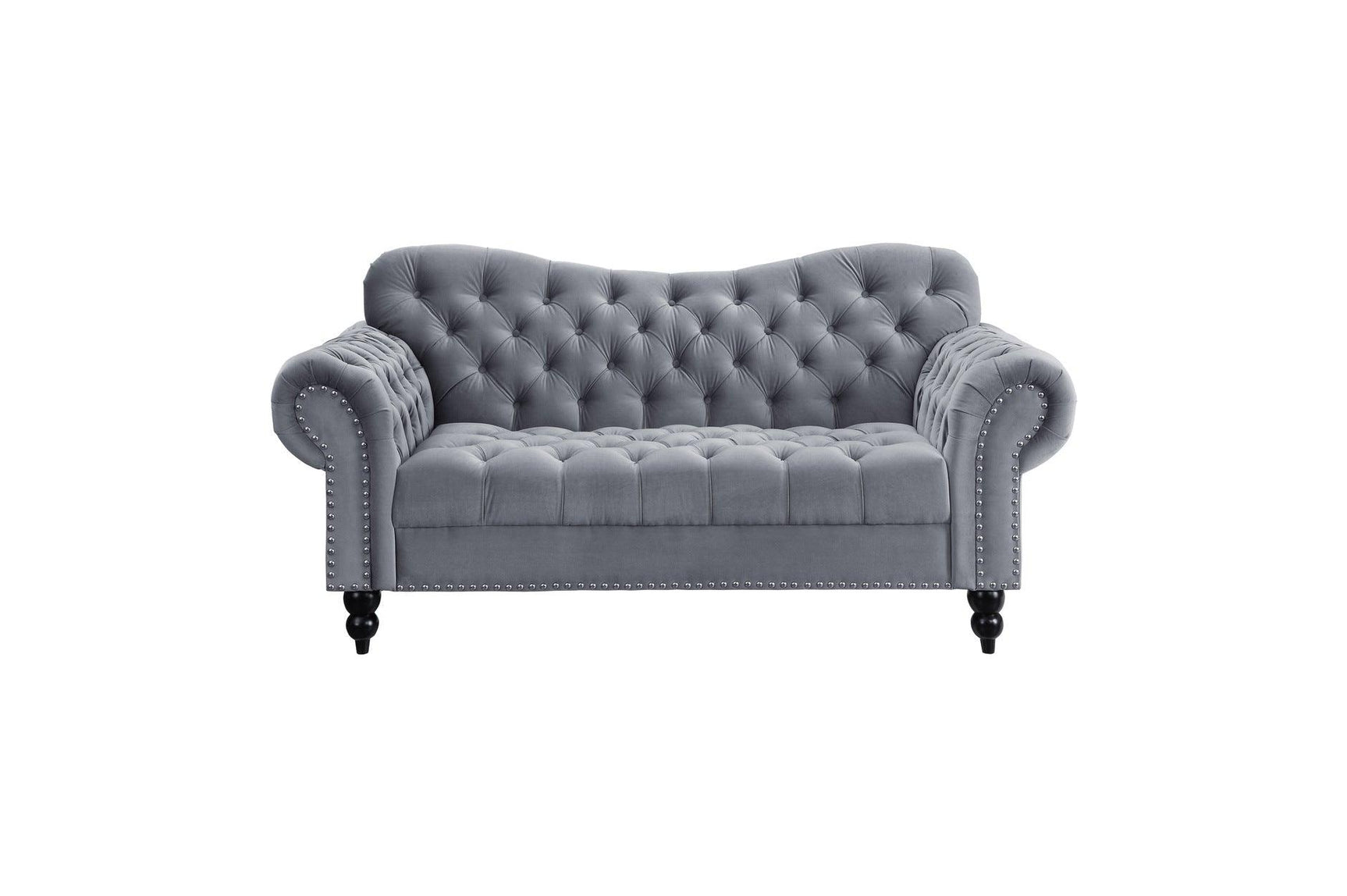 Detail of wood frame on Rosalie sofa