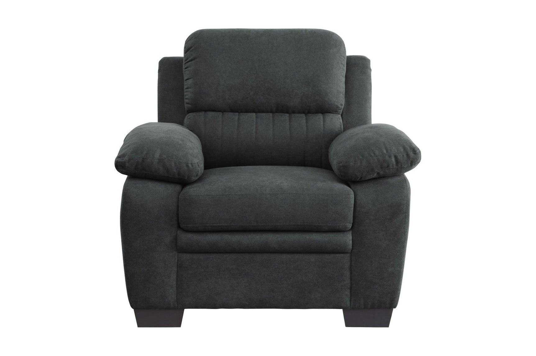 Close-up front view of sofa upholstery