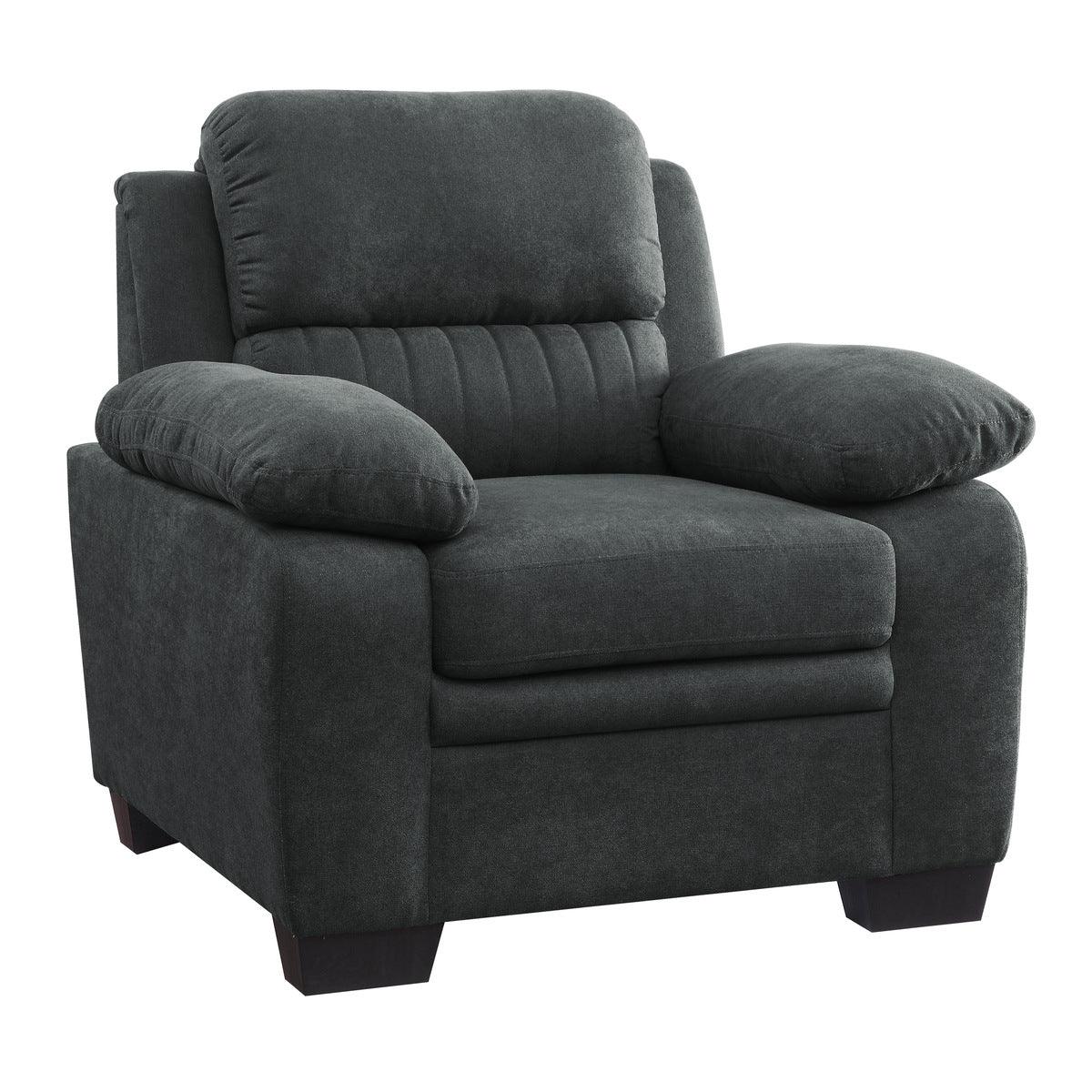 Side view of Holleman Dark Gray Fabric Upholstery Chair