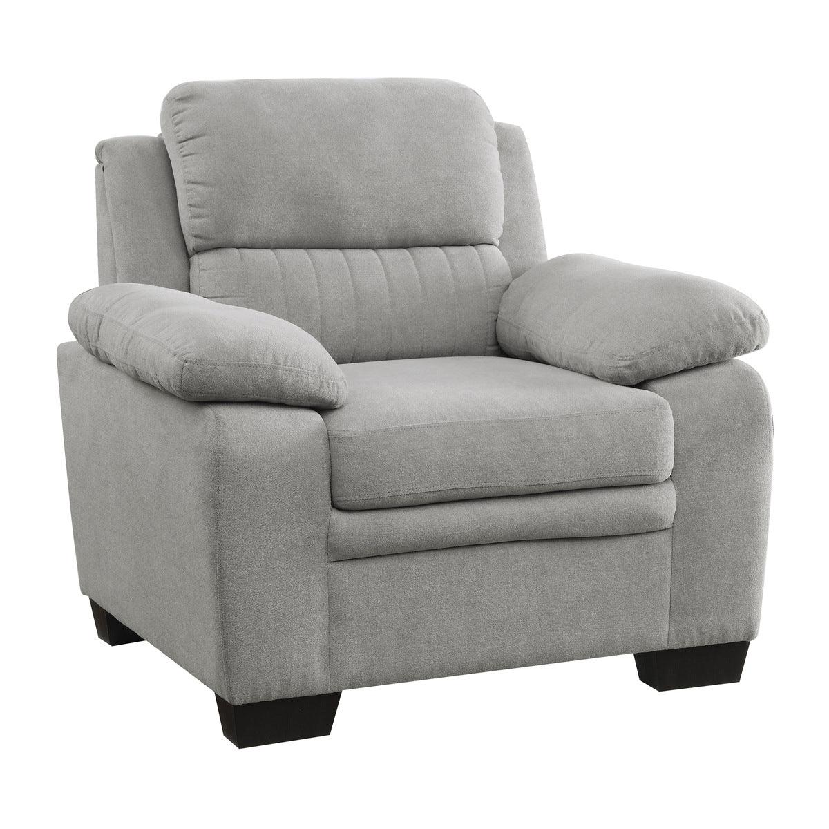 Side view of Holleman Gray Upholstered Fabric Chair