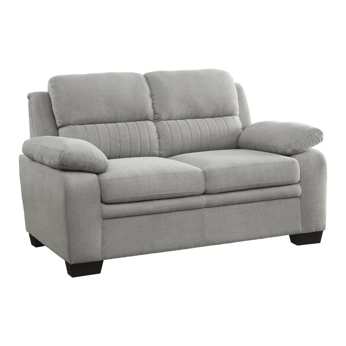Holleman Gray Upholstered Fabric Loveseat side view