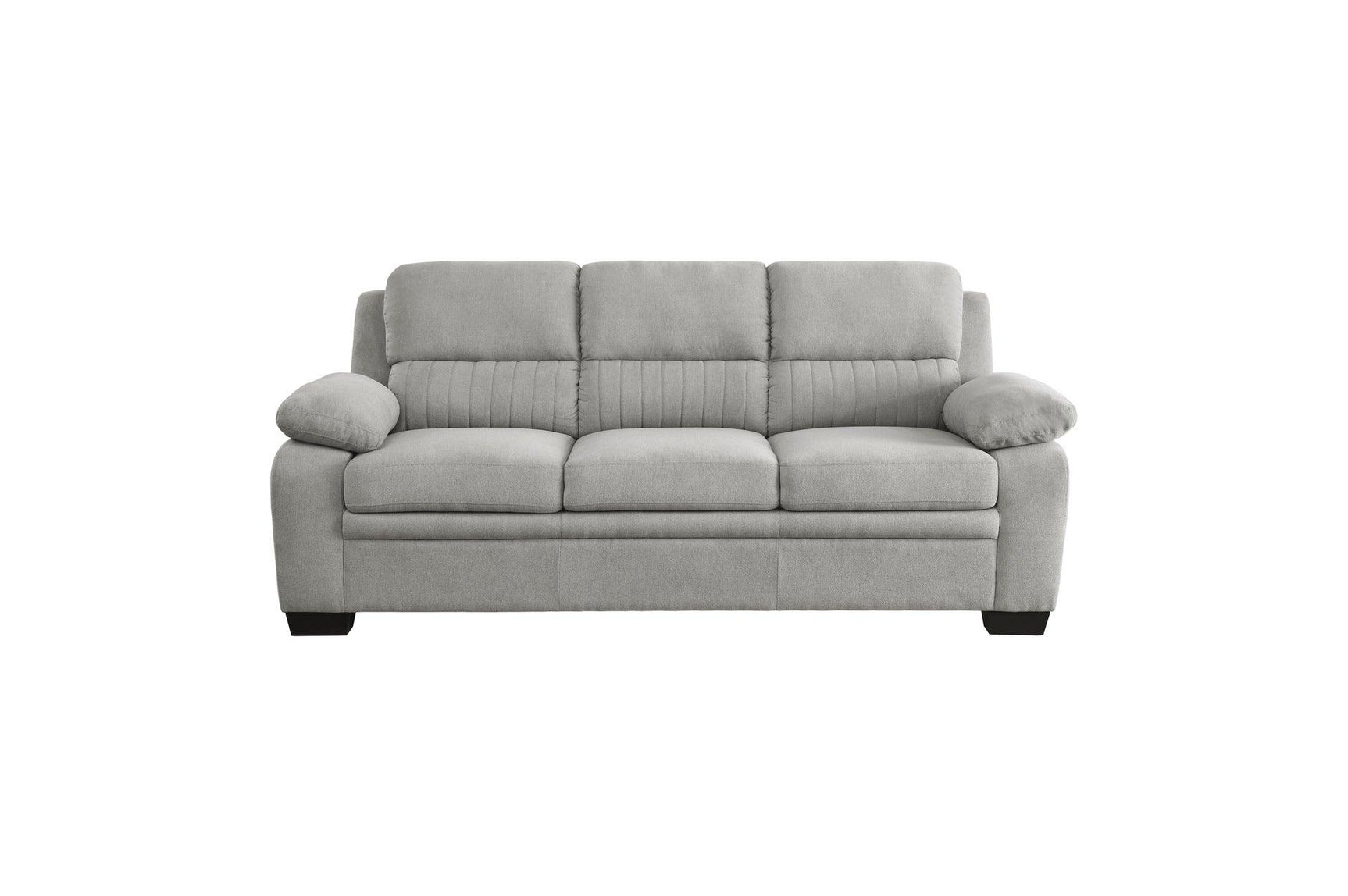 Detail of textured gray fabric upholstery
