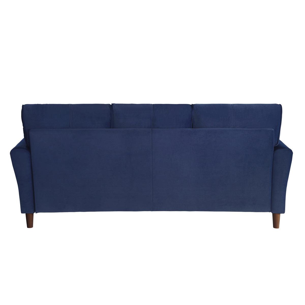 Close-up detail of tufted velvet upholstery on Dunleith sofa