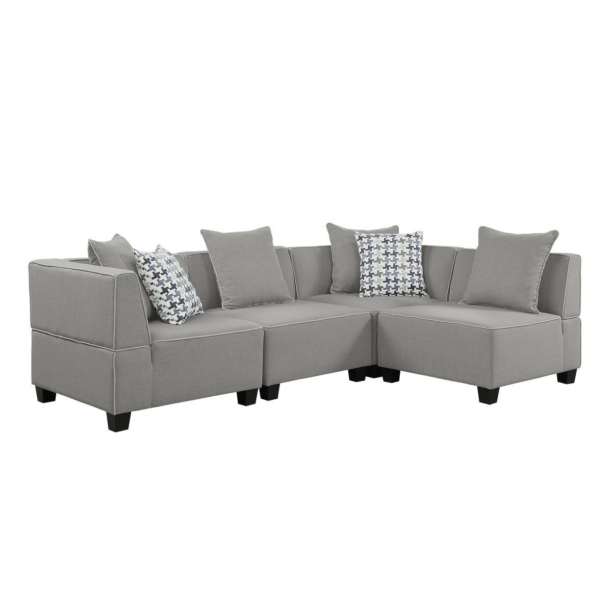 Jayne Gray 4-Piece Modular Sectional sofa main front view