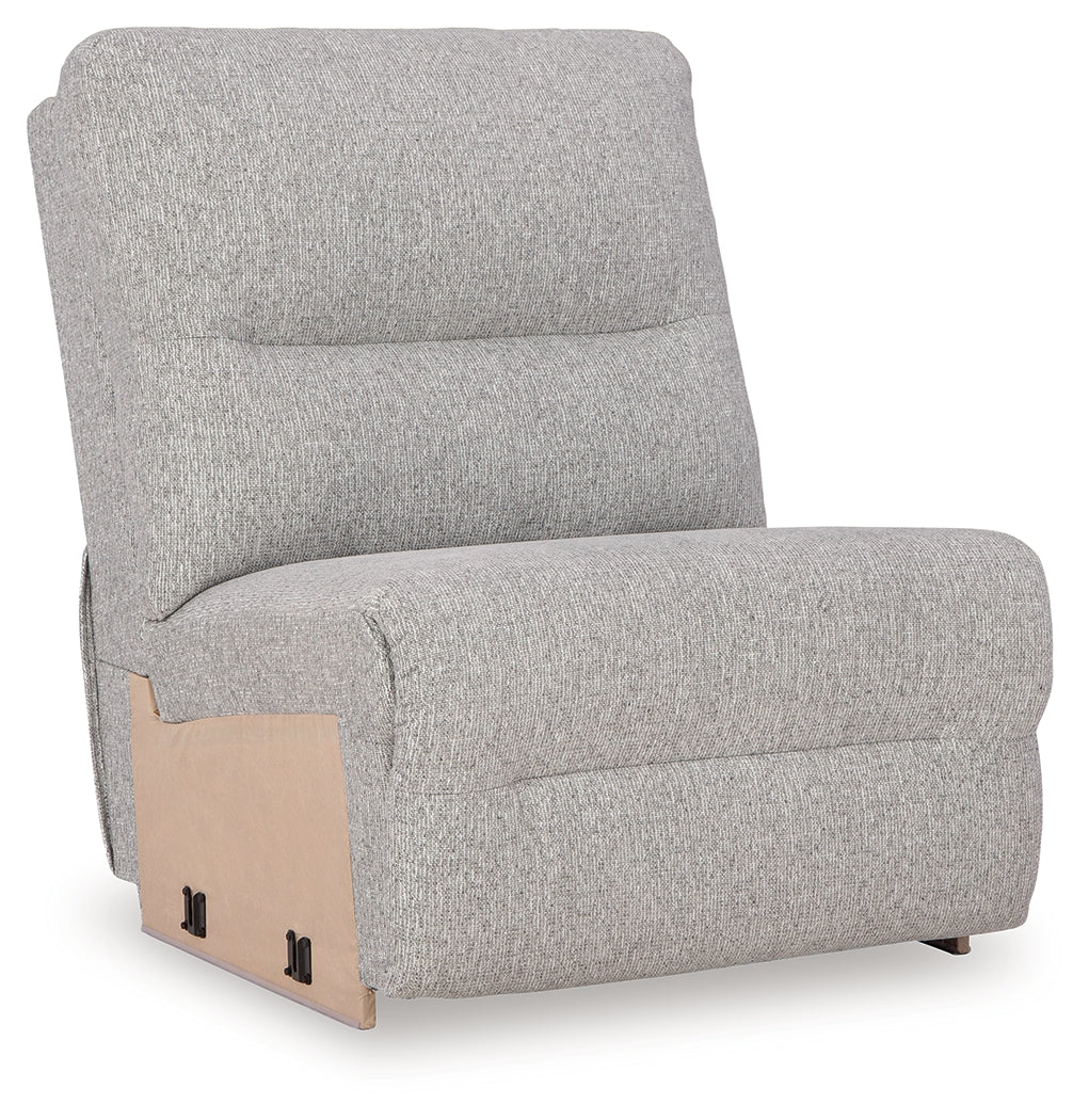 Acklen Place Pewter 7-Piece Power Sectional Reclining Sofa with Storage Console angle view