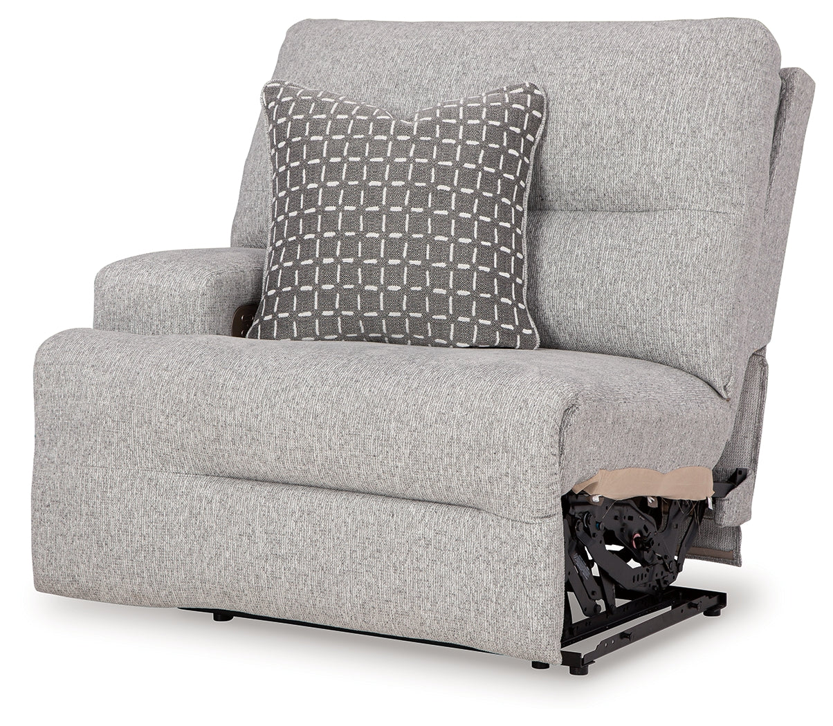 Acklen Place Pewter 5-Piece Power Reclining Sectional, view from front angle