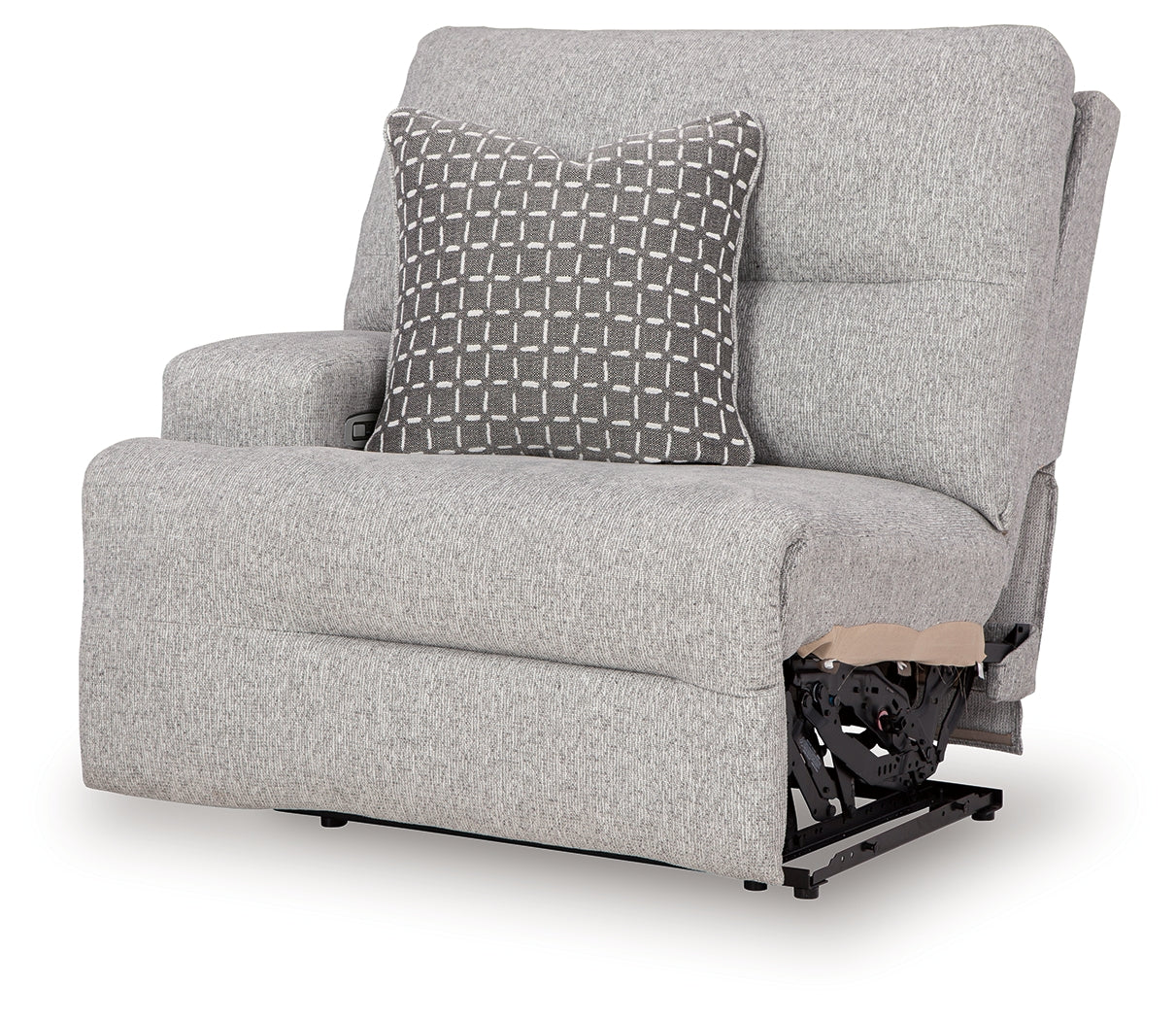 Acklen Place Pewter 7-Piece Power Sectional Reclining Sofa with Storage Console angle view