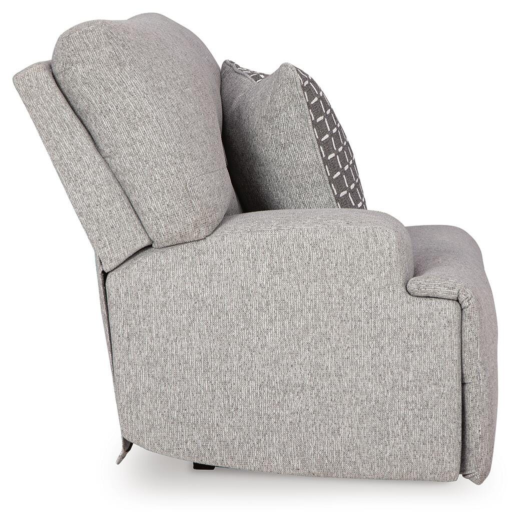 Acklen Place Pewter Performance Fabric,Next-Gen Nuvella™ 5-Piece Power Reclining Sectional - image 13