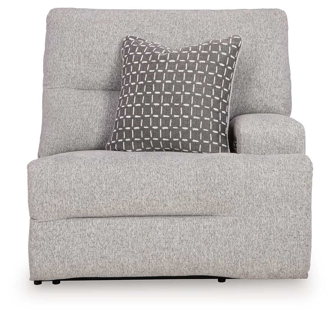 Power recliner with Easy View adjustable headrest