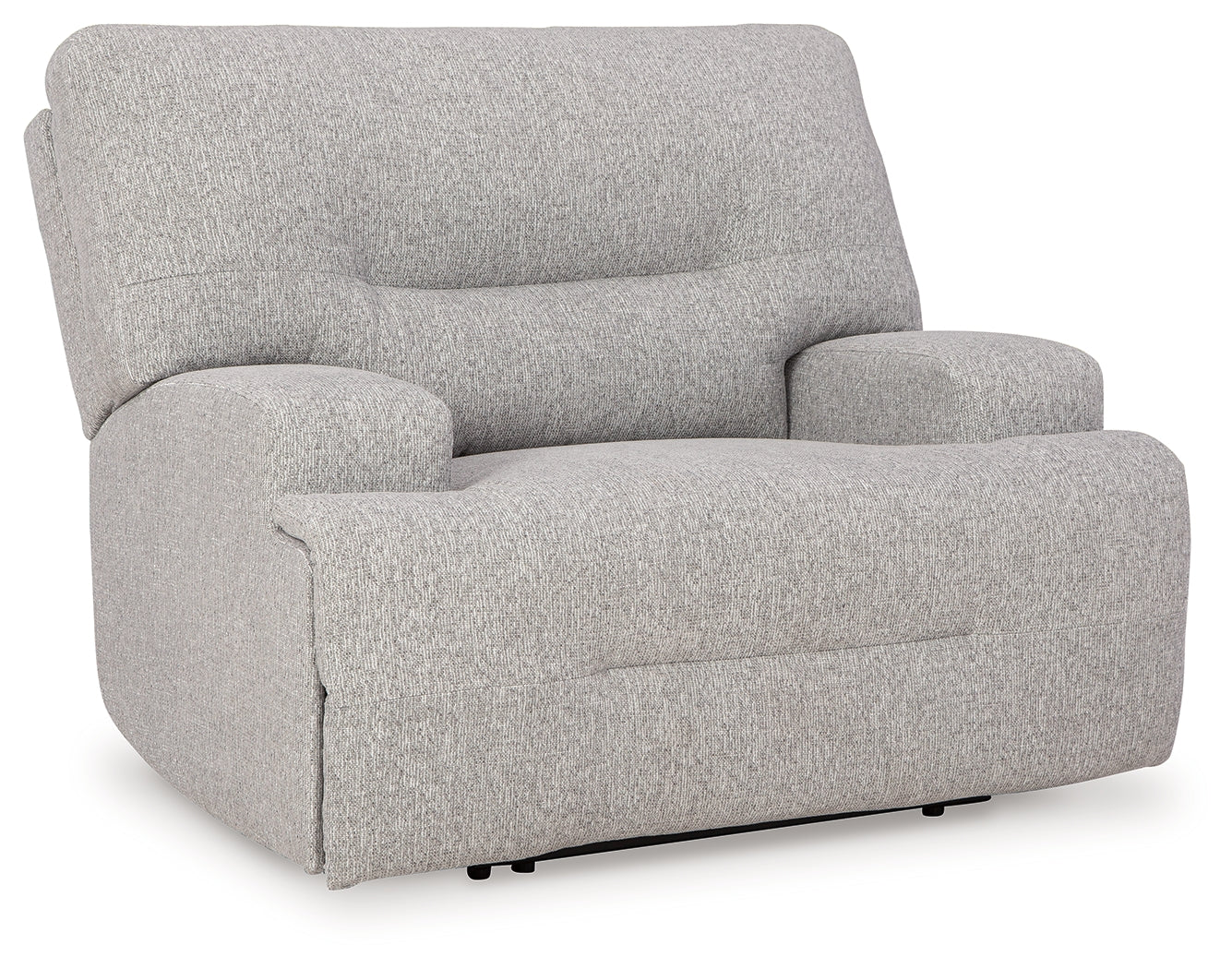 Side view of Acklen Place pewter power recliner