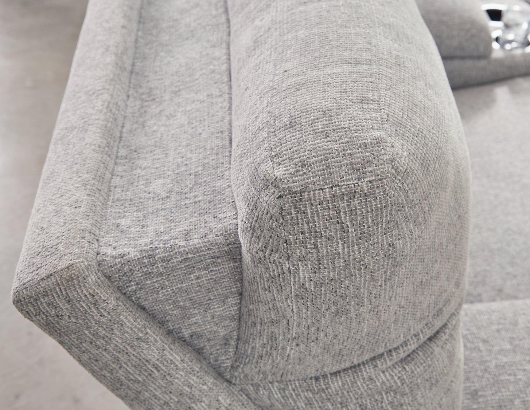 Front view showing adjustable headrest on recliner