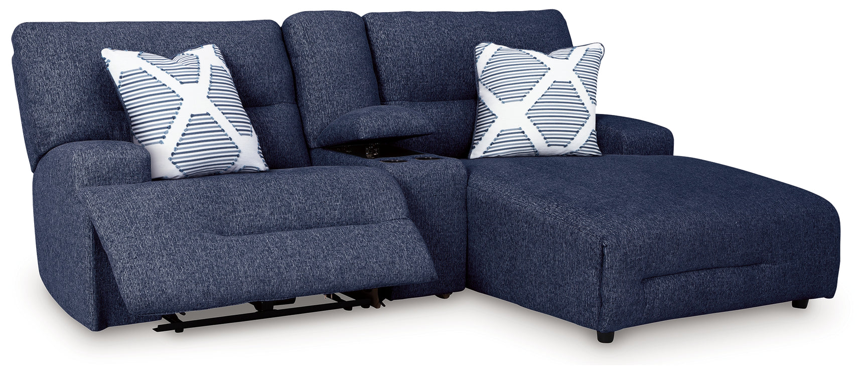 Sectional fully reclined side view
