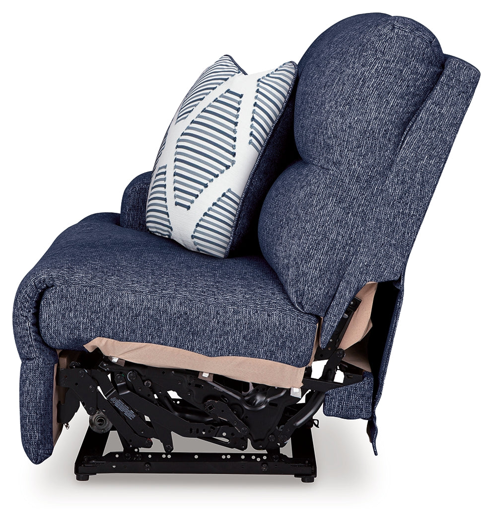 Acklen Place Navy 3-Piece Power Reclining Sectional sofa front angle