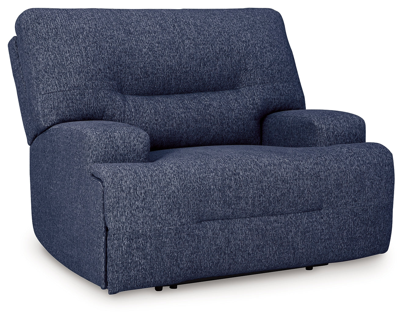 Side view of Acklen Place Navy Performance Fabric Power Recliner