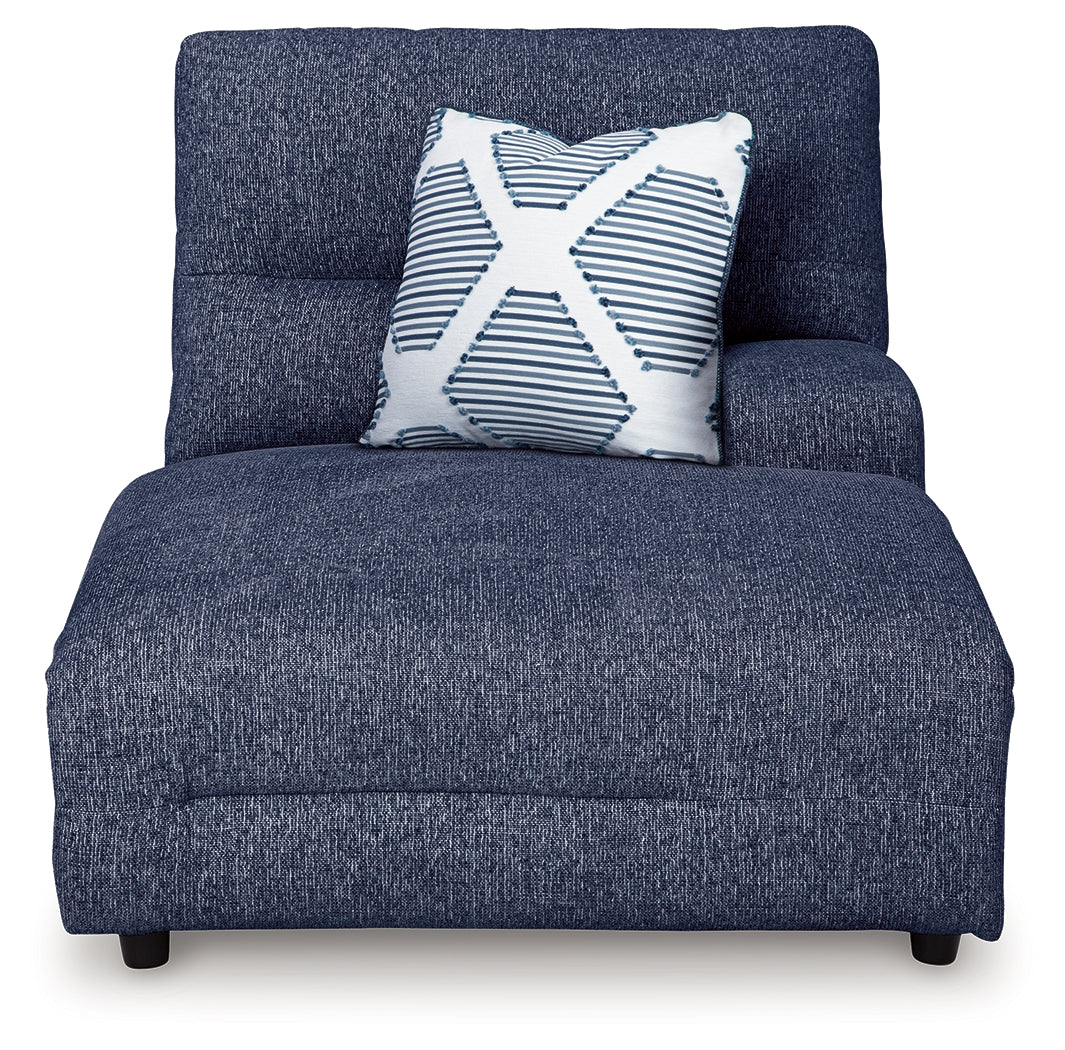 Acklen Place Navy 3-Piece Power Reclining Sectional sofa front angle
