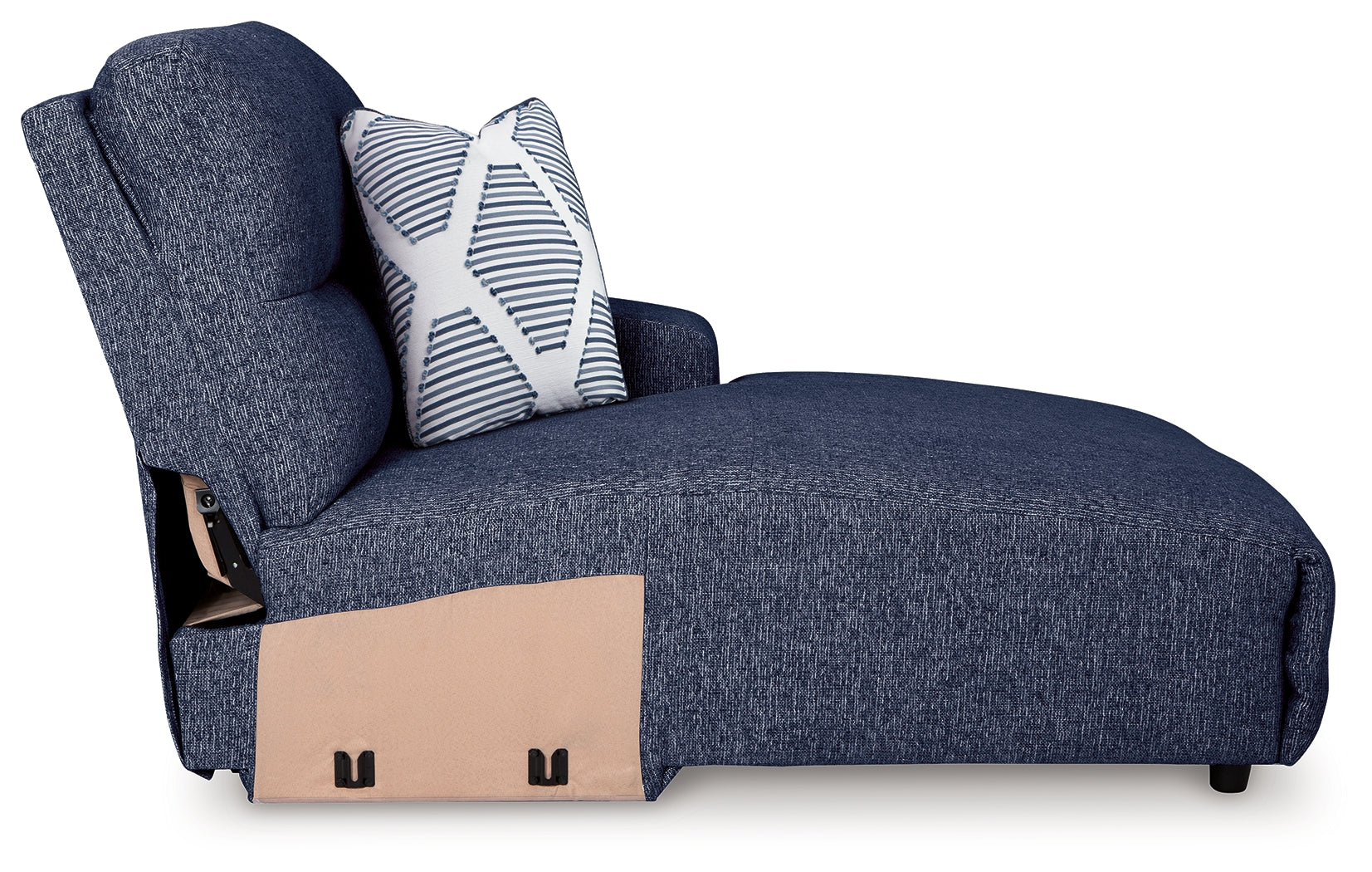 Acklen Place Navy 3-Piece Power Reclining Sectional sofa front angle