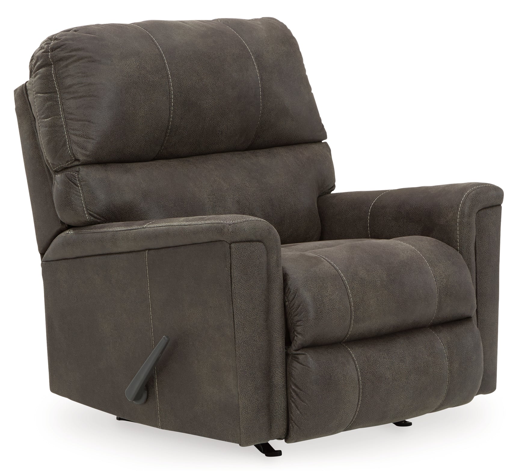 Navi Smoke sofa closed reclining position