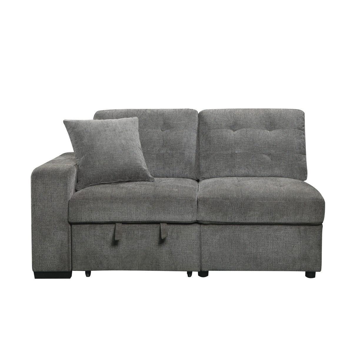 Front view of Logansport Gray Fabric sectional sofa