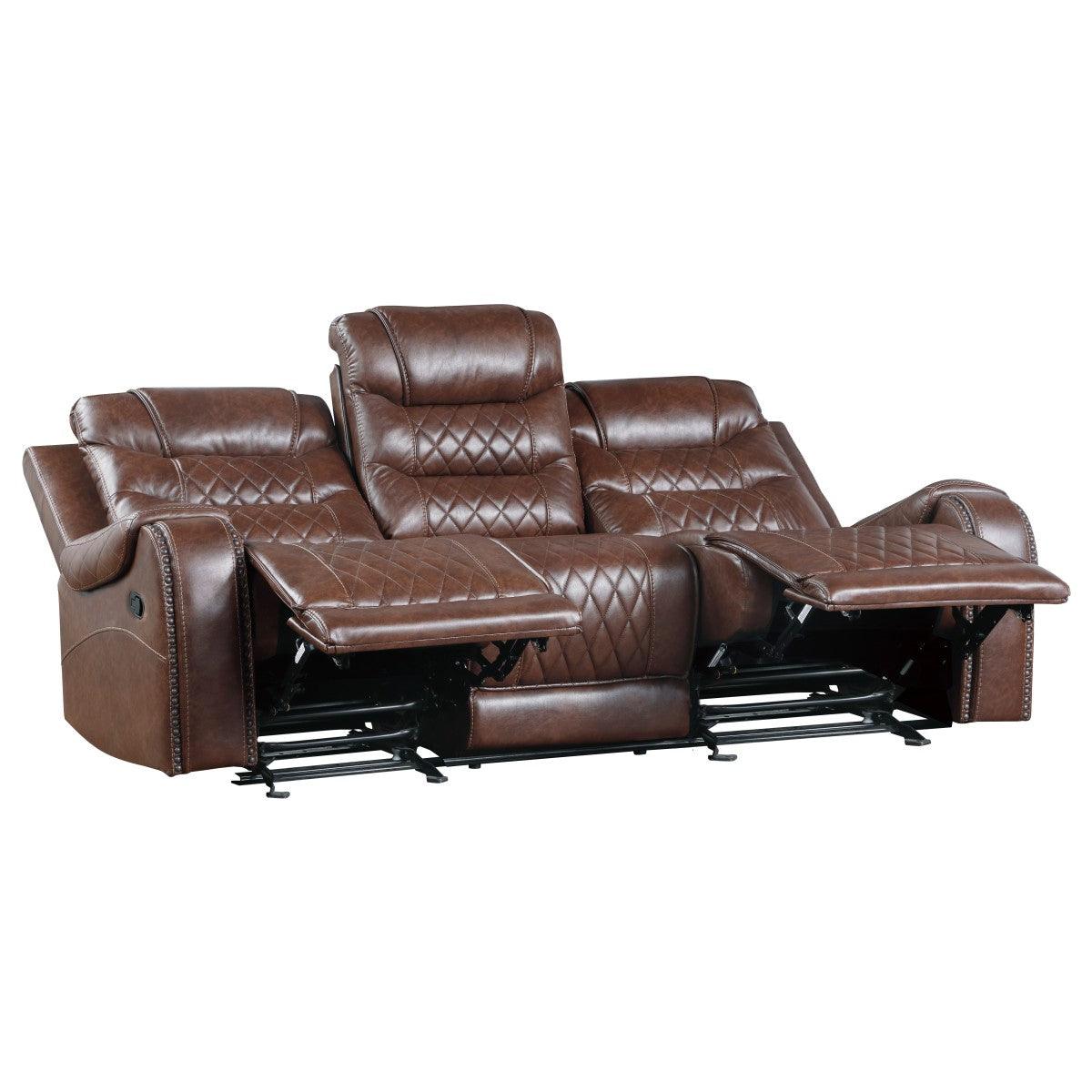 Center table dropped down with cup holders of Putnam sofa