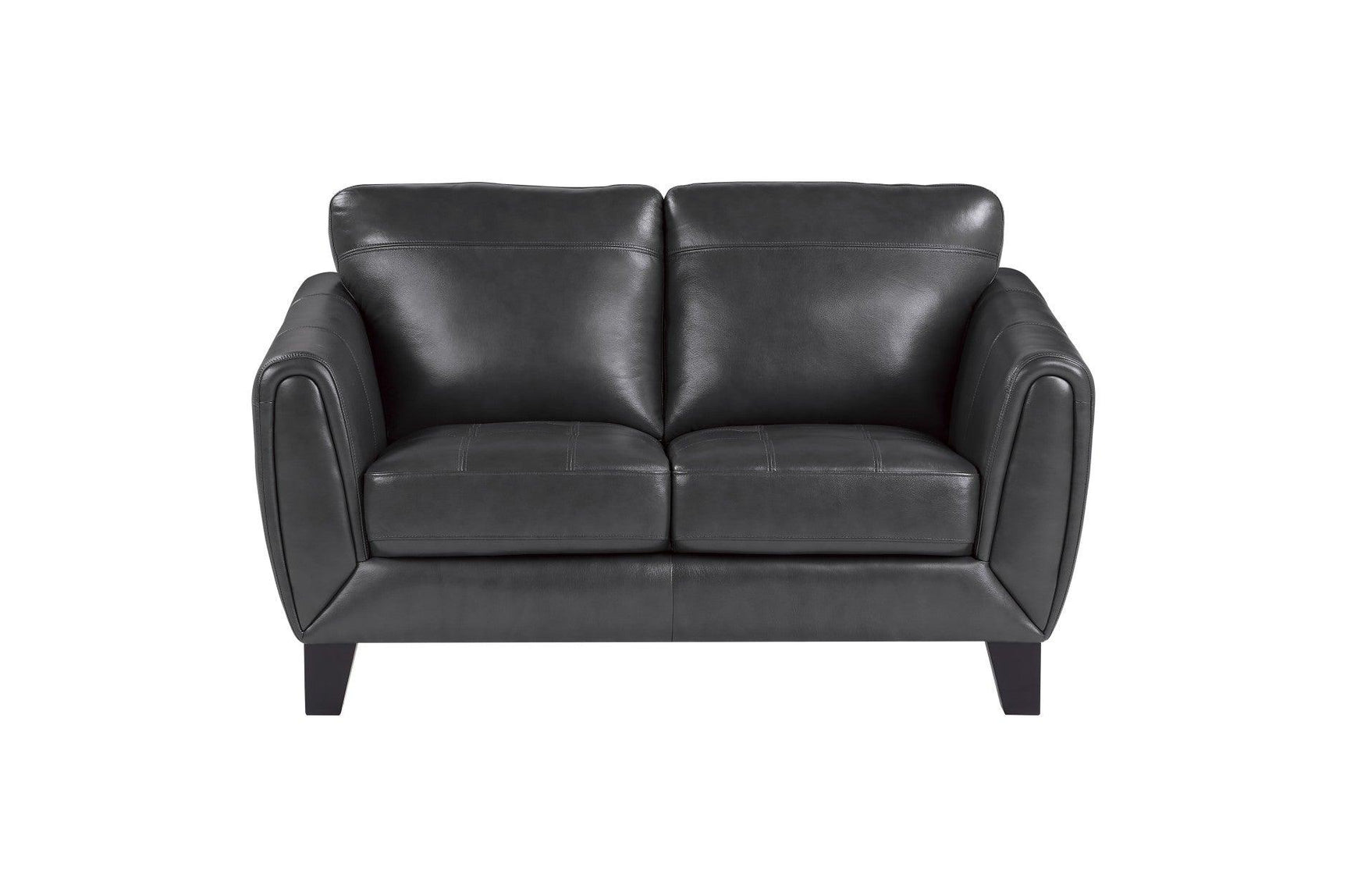 Close-up side view of leather texture on Spivey set