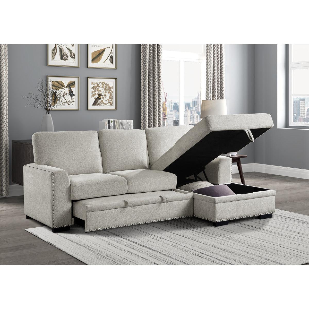 Main sectional view with pull-out bed extended