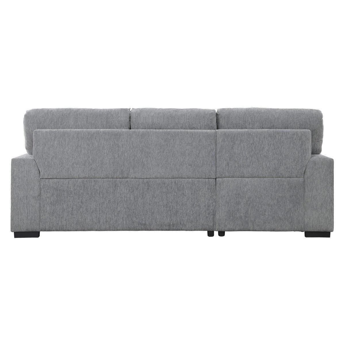 Side view of Morelia gray sectional sofa with chaise
