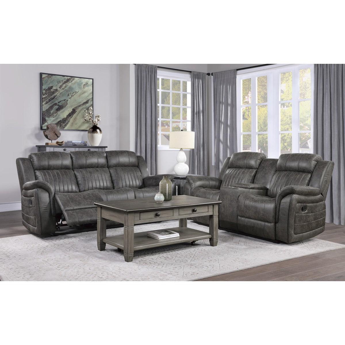 Centeroak loveseat in a living room setting showing fabric texture