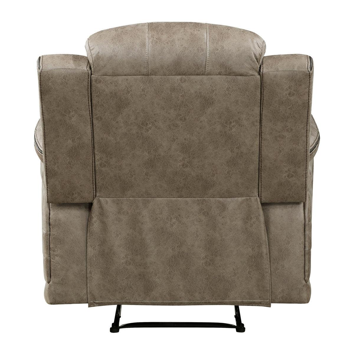 Centeroak Sandy Brown Recliner Chair back view