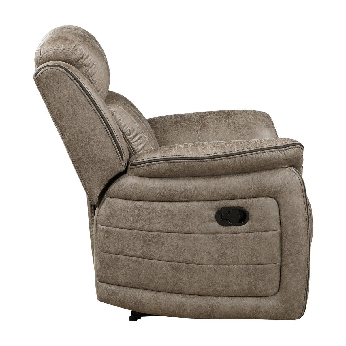 Centeroak Sandy Brown Recliner Chair alternate side view