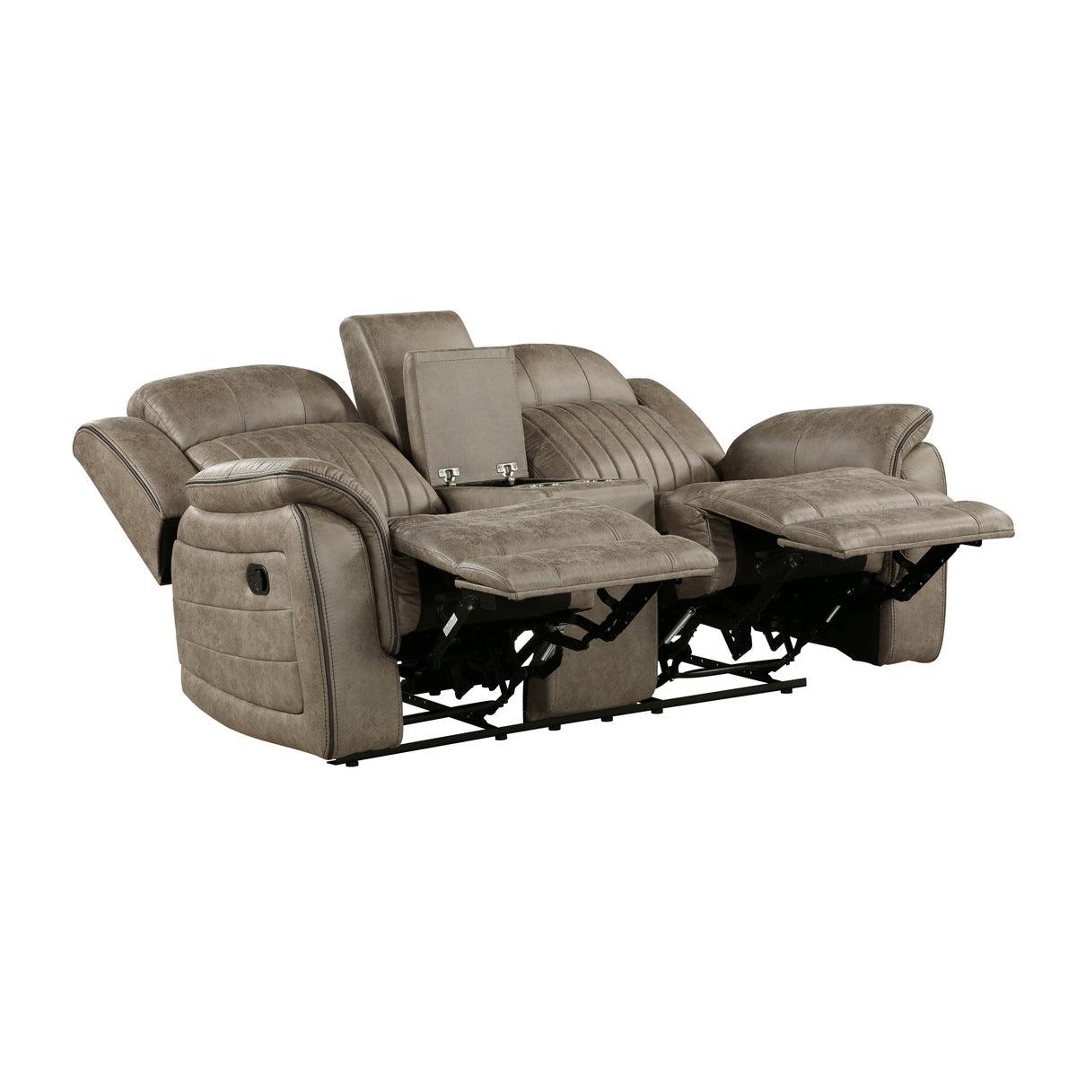 Center console open showing storage and cup holders