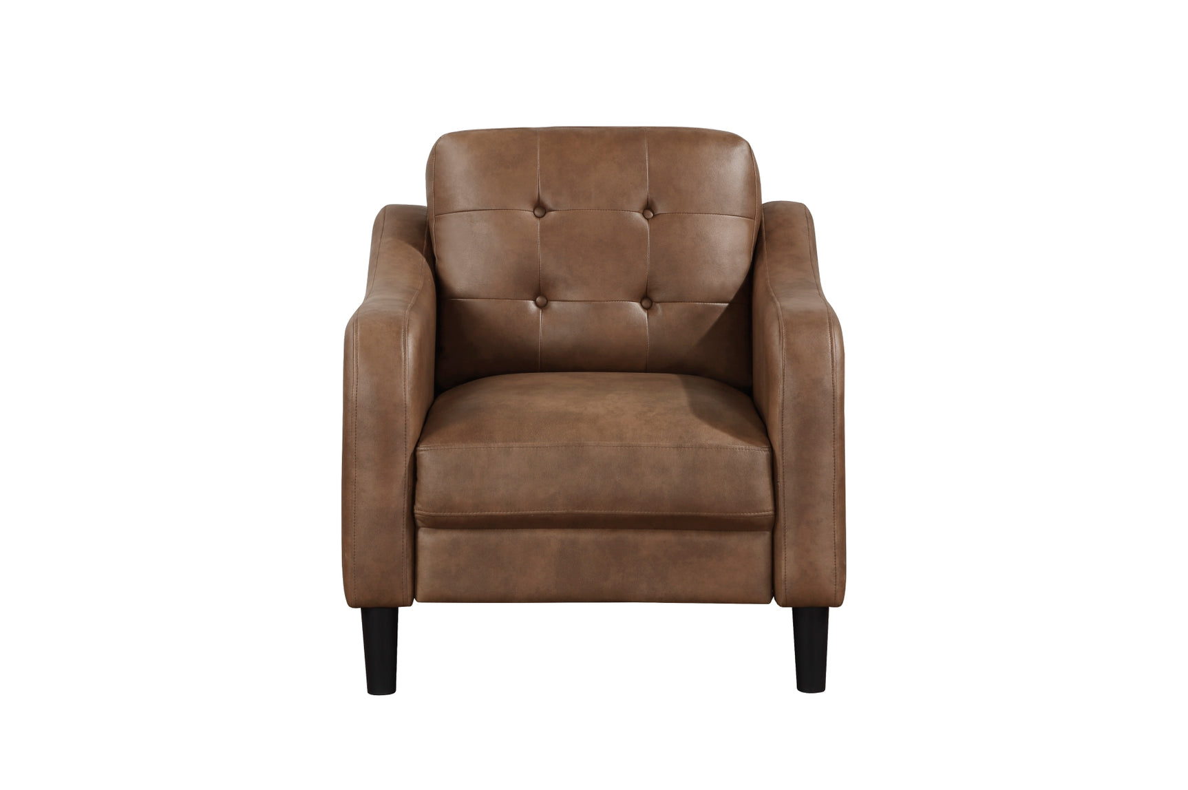 main view of brown microfiber chair