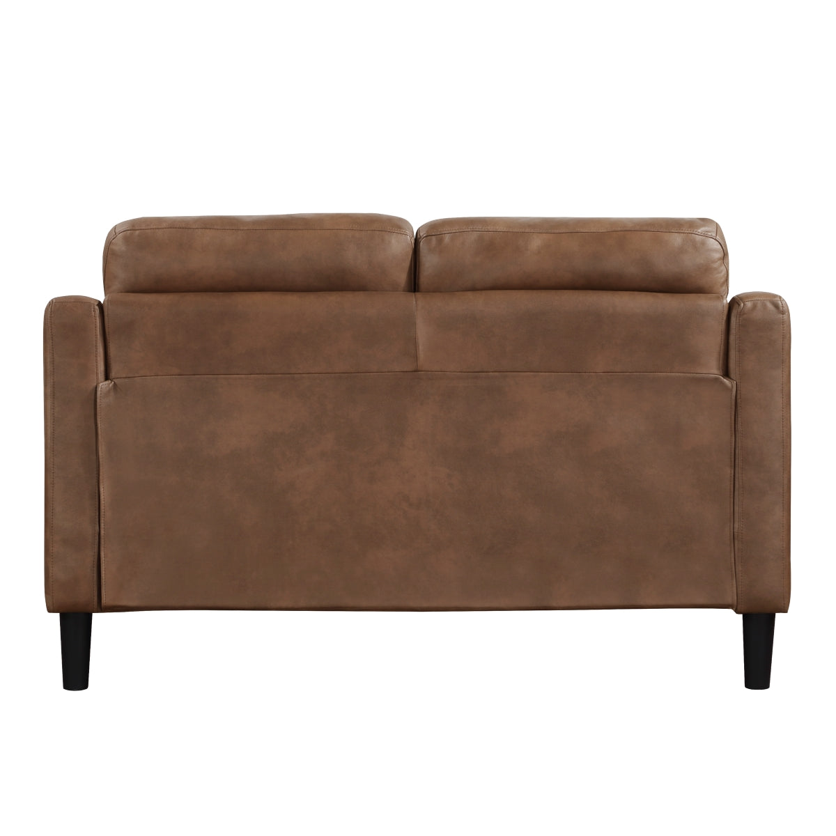 Close-up of polished brown microfiber upholstery