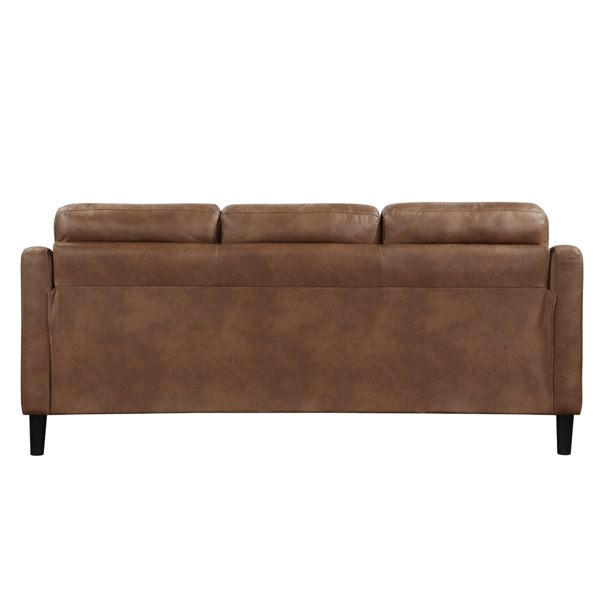Close-up of Mallory Brown Sofa brown microfiber upholstery texture