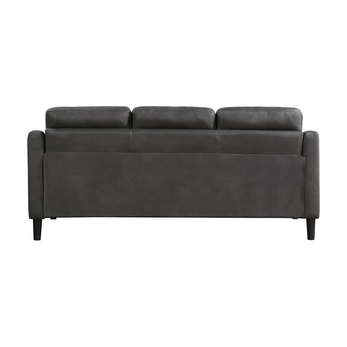 Mallory gray microfiber sofa detailed upholstery close-up