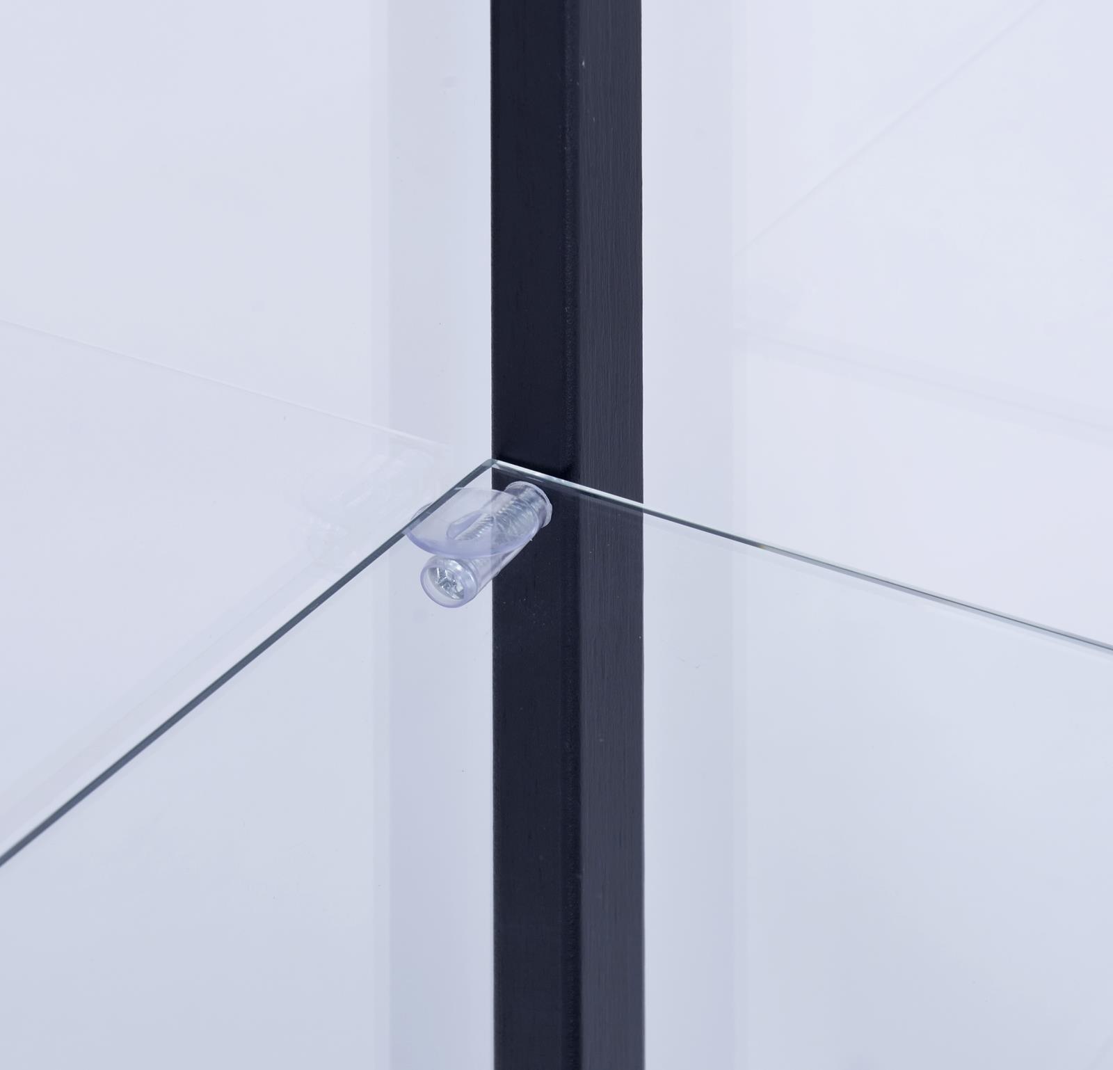 Delphinium 5-Shelf Glass Curio Cabinet Black And Clear - Ella Furniture
