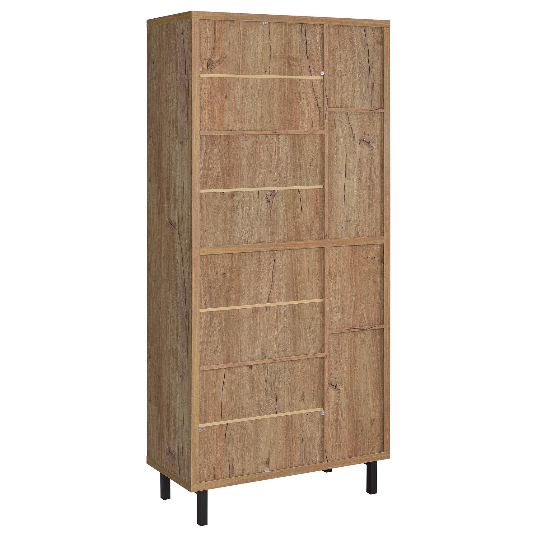 Off-centered vertical divider visible inside shoe cabinet