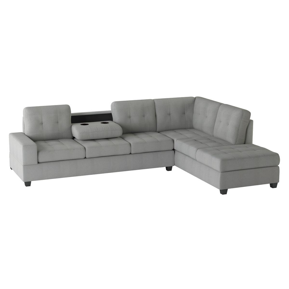 Side angle of Maston fabric sectional sofa
