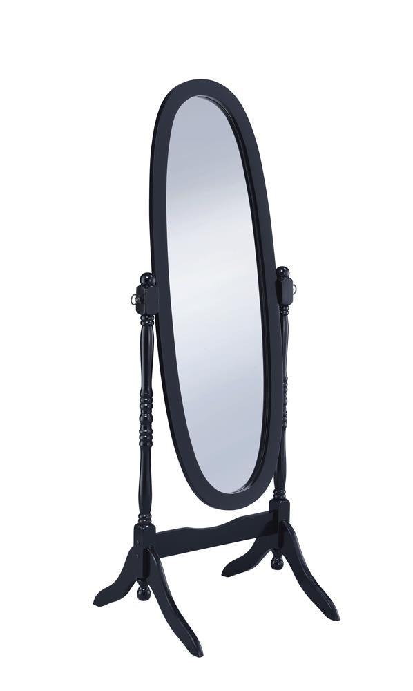 Foyet Oval Cheval Mirror Black side angle
