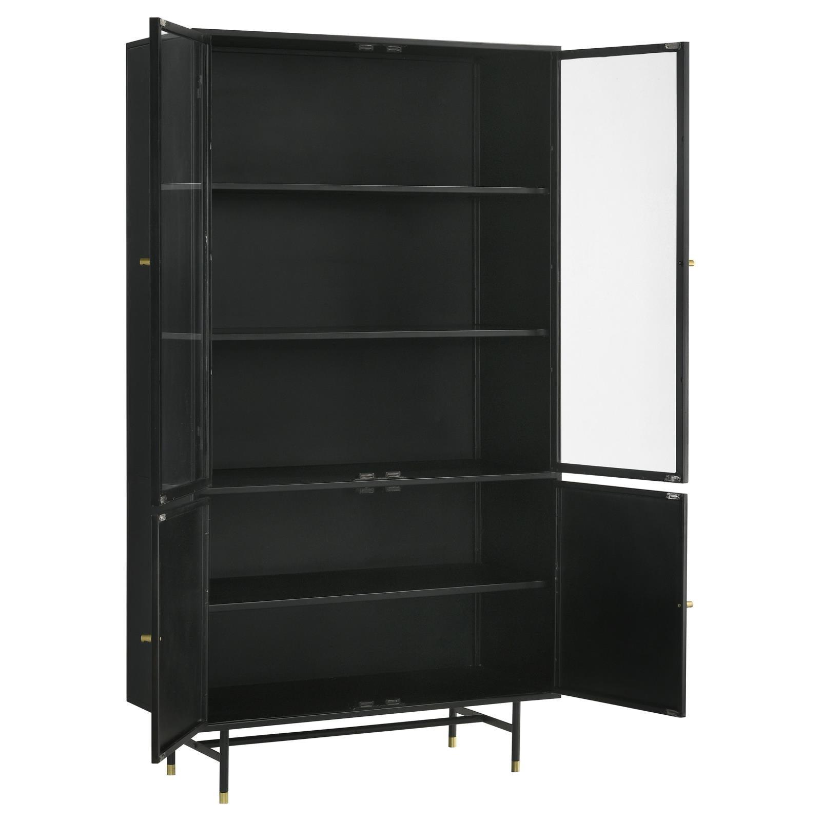 Side profile of Santiago Matte Black accent cabinet