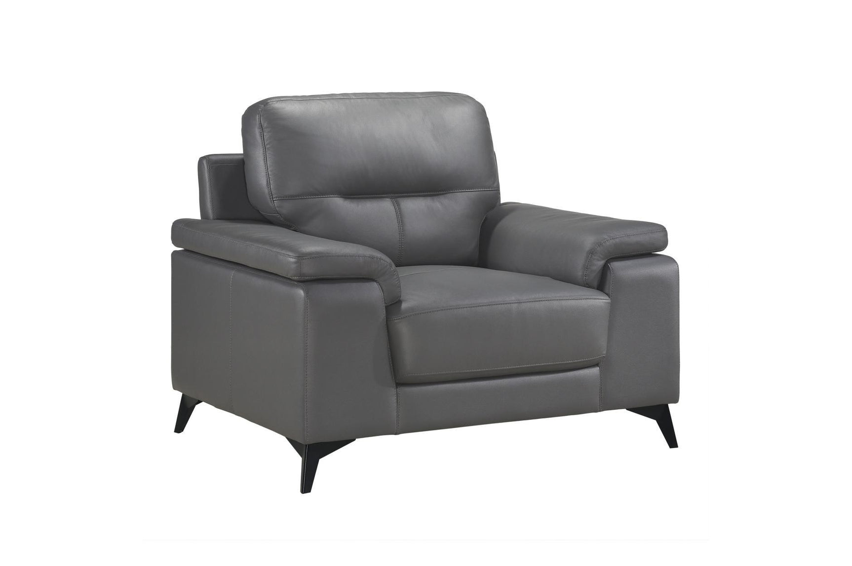 Front view of loveseat in Mischa Dark Gray set