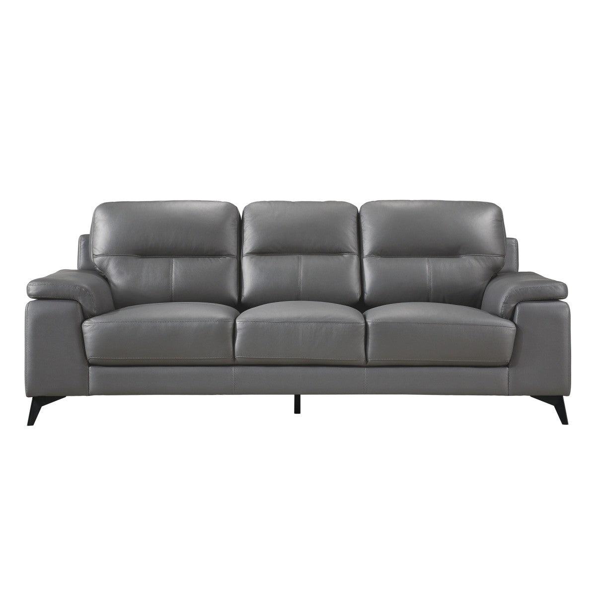 Mischa Dark Gray Leather Match Sofa front view
