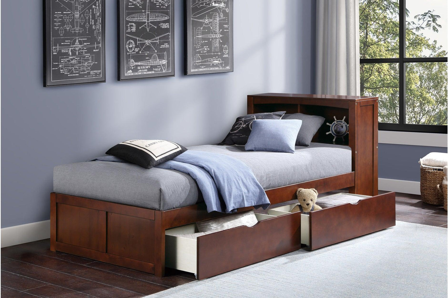 Rowe Dark Cherry Youth Chest with drawer storage