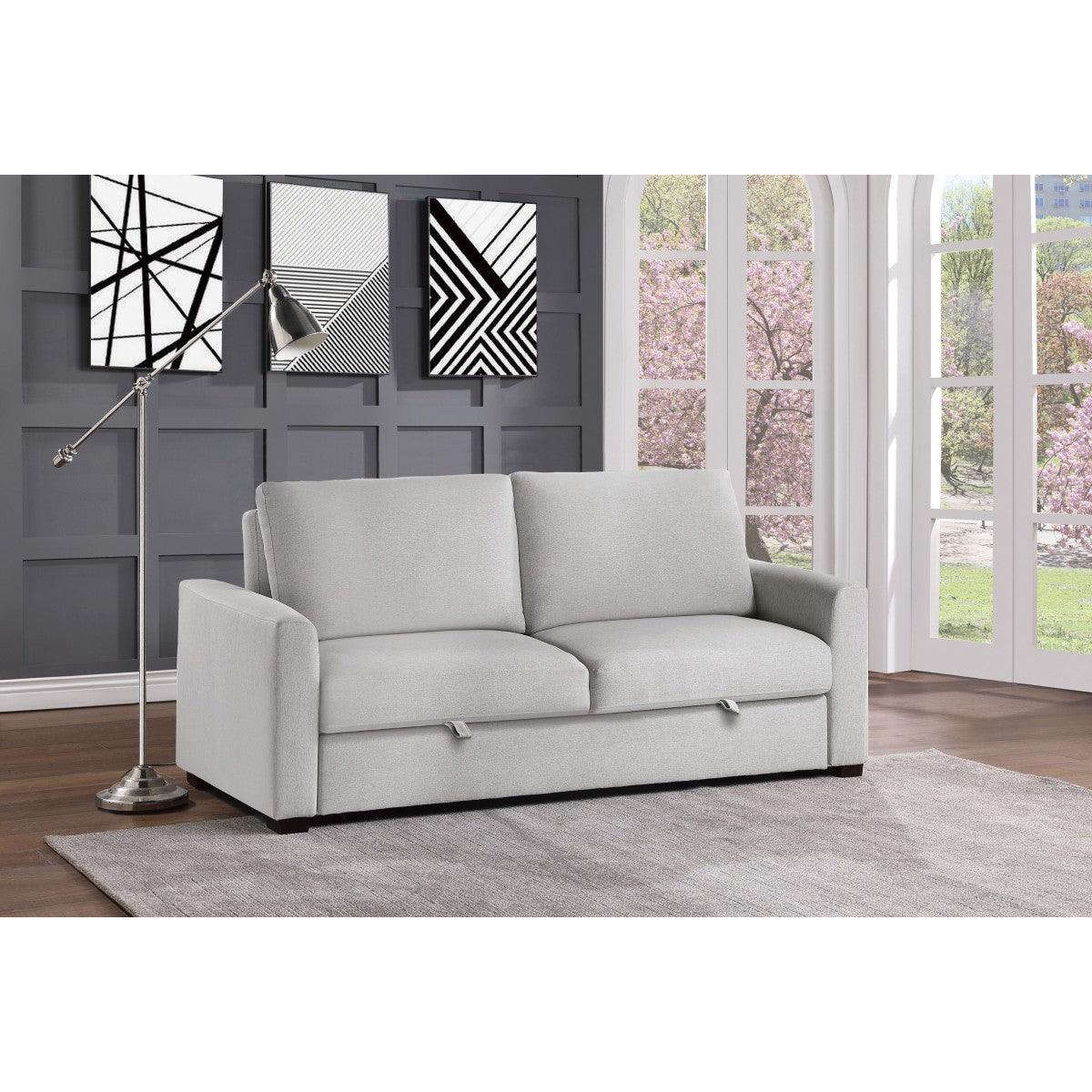 Price Light Gray Convertible Studio Sofa assembled view