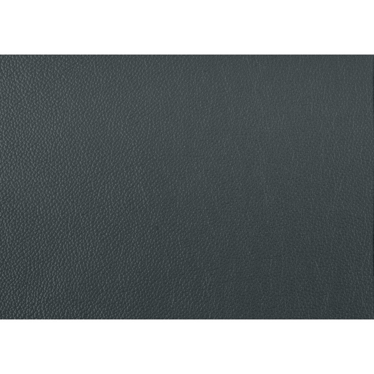 Fabric swatch of Mischa dark gray top grain and faux leather upholstery