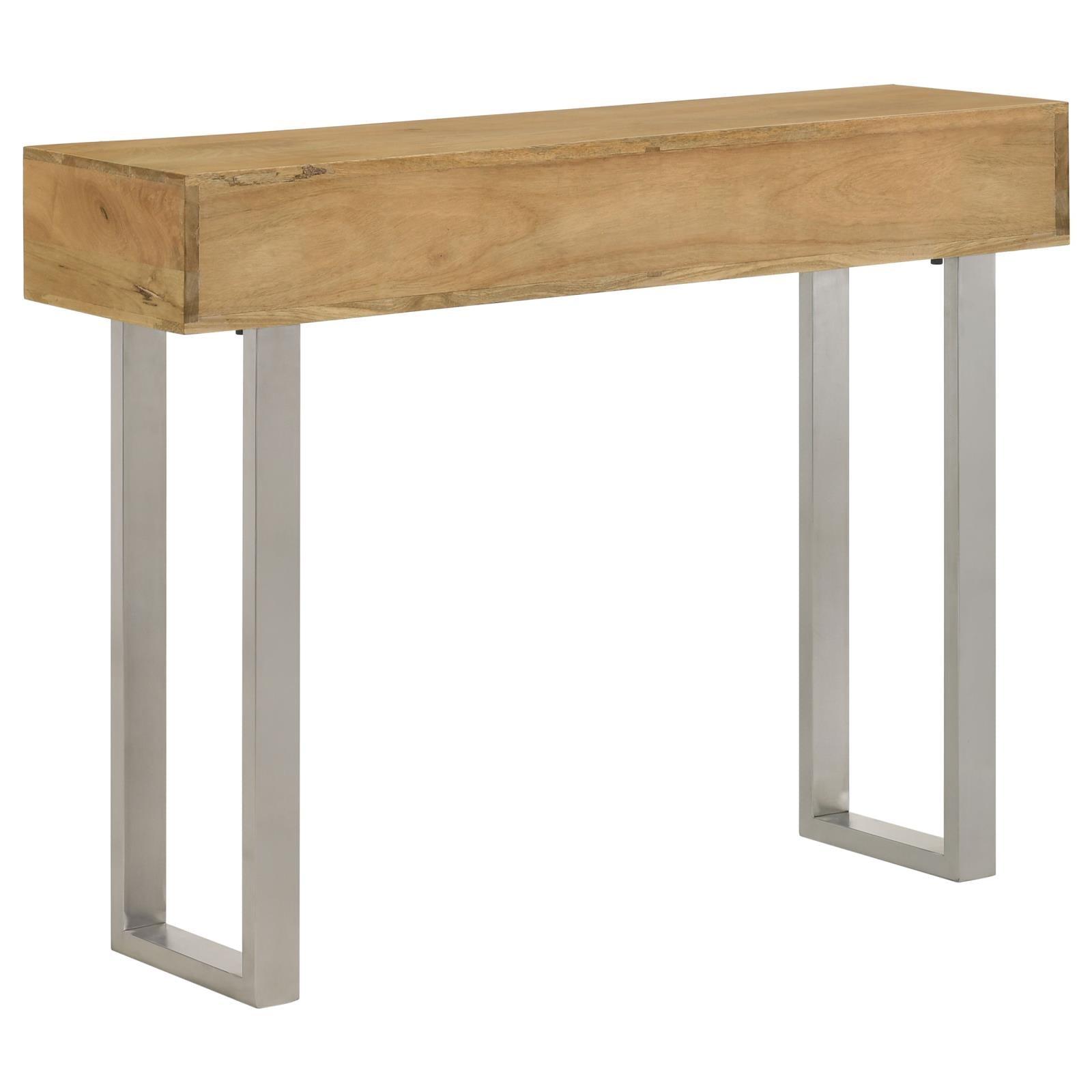 Side angle of Draco Console Table showing drawer and base