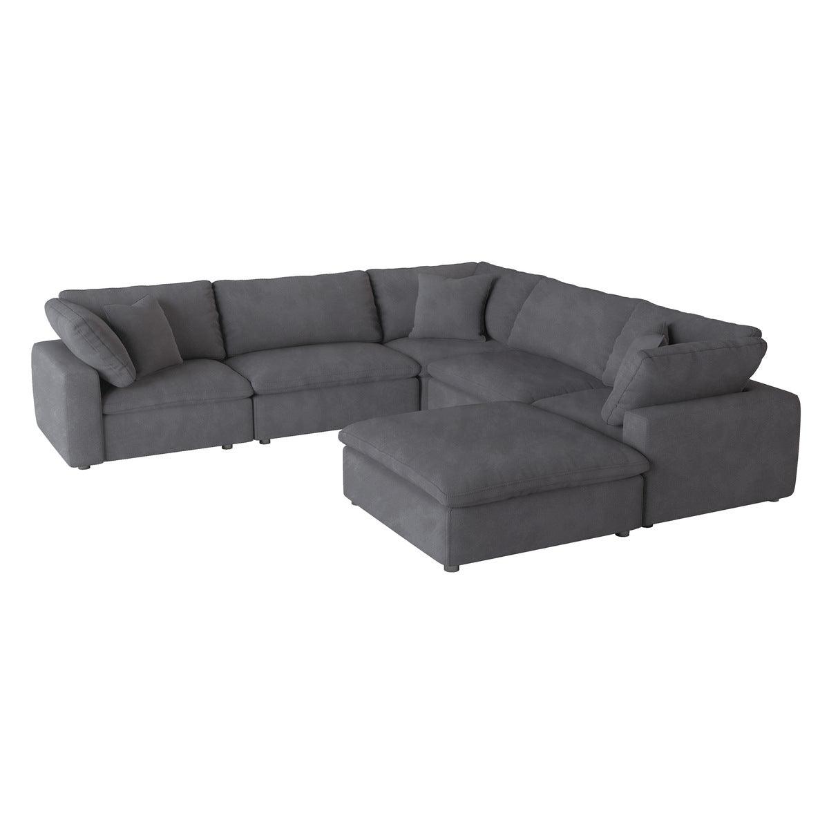 Guthrie Gray 6-Piece Modular Sectional with Ottoman main view