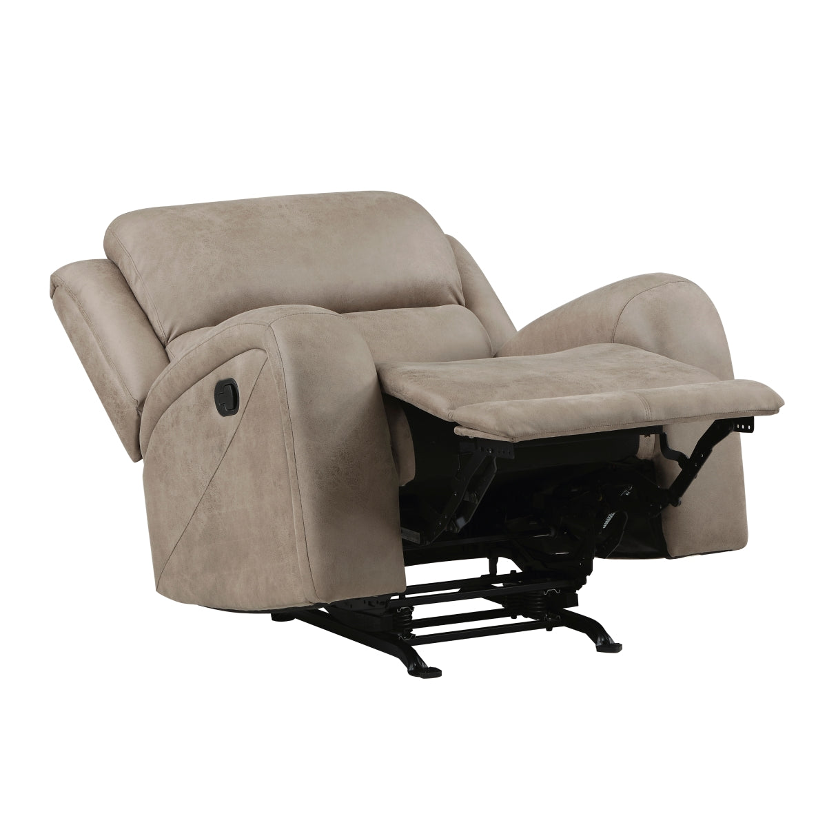 Sal Beige Rocker Recliner Chair angled view