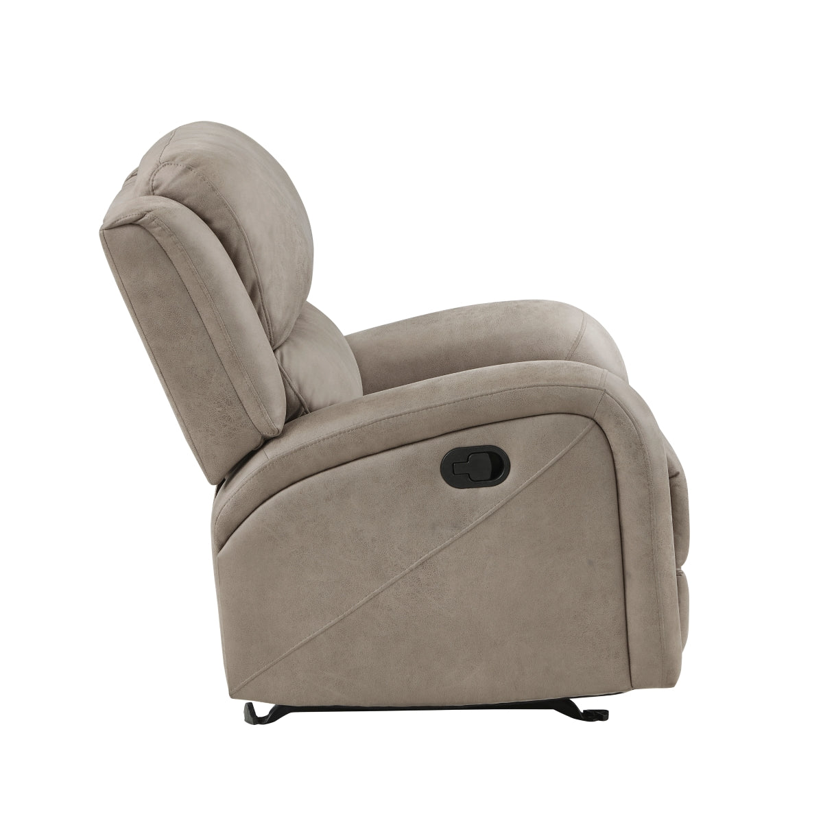 Sal Beige Rocker Recliner Chair reclining position