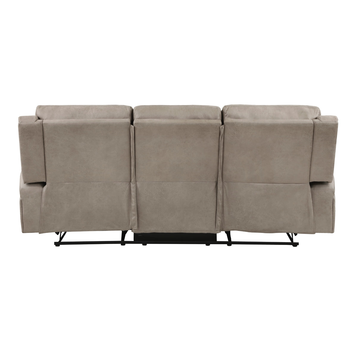 Back view of Pagosa brown microfiber reclining sofa